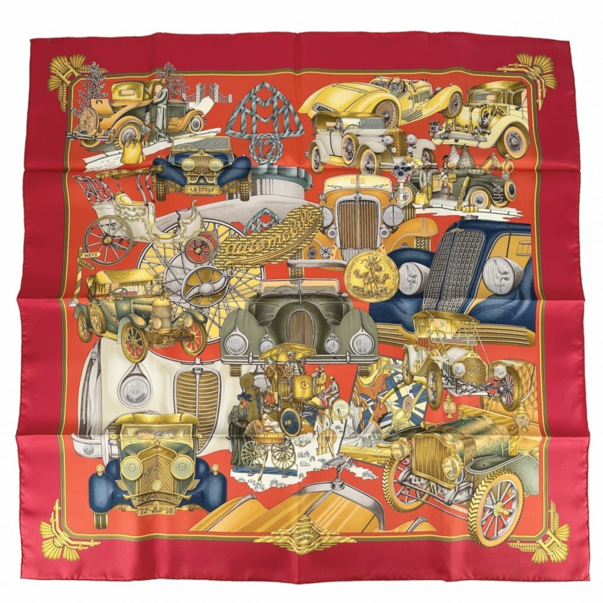 Hermes Authentic Red Silk Scarf Hermes Authentic Red Silk Scarf